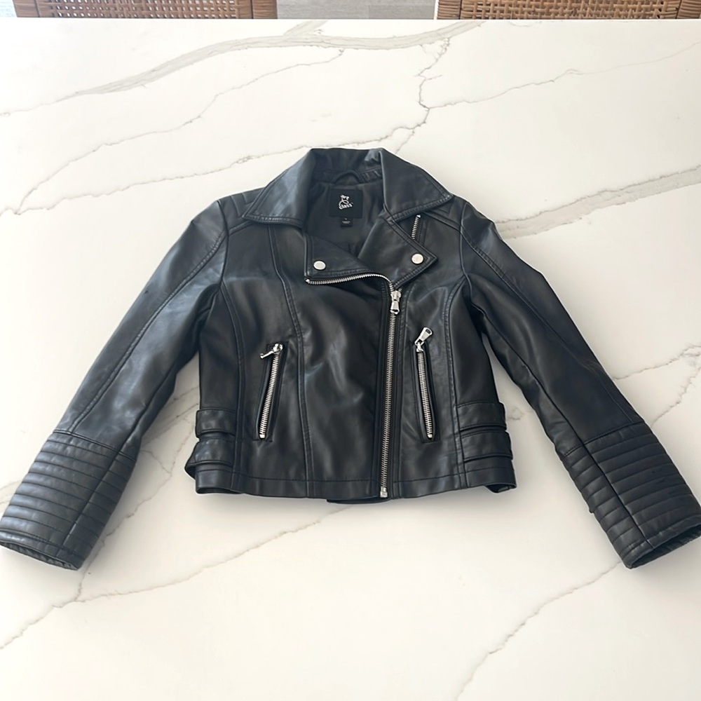 Little girls pleather biker jacket